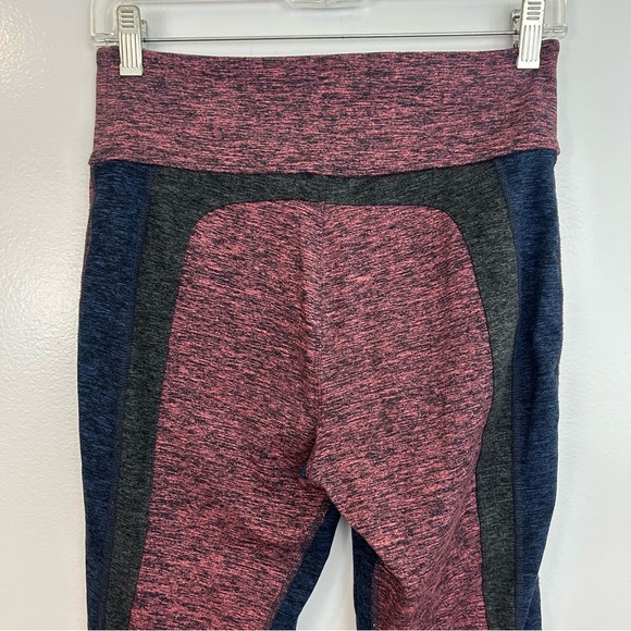 Free People /Free Movement Dylan Heathered Jersey/Mesh Cropped Leggings Size S - Picture 5 of 10